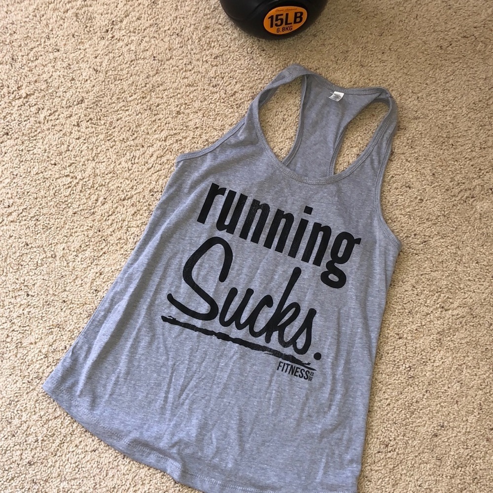 Fitness Tee Co running sucks tank medium